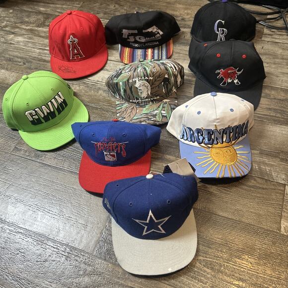 Lot of 9 Vintage SnapBack Hats Sports Specialties American Needle Athletic Mixed - Picture 1 of 10